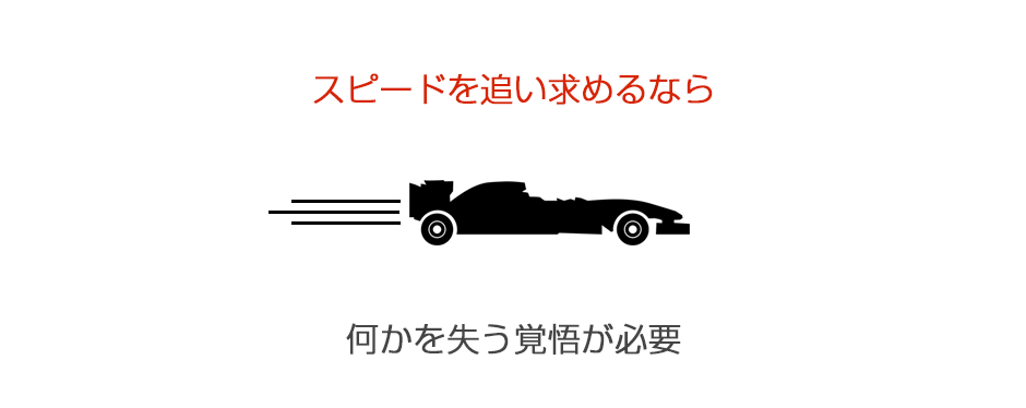 スピードを追い求めるなら、何かを失う覚悟が必要